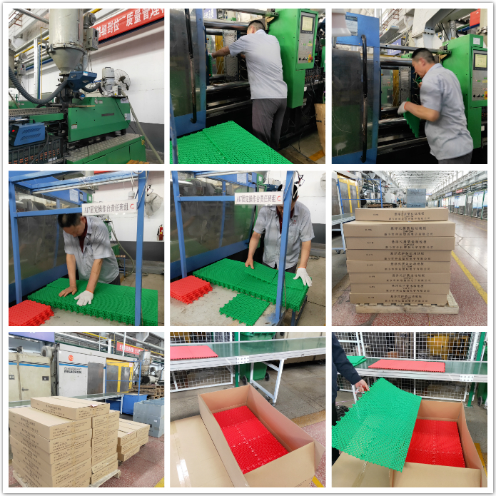 hjc黄金城塑胶悬浮地板加工全过程公开啦！